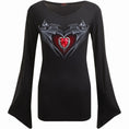 Indlæs billede i Gallery viewer, Langærmet T-shirt Spiral Bat's Heart