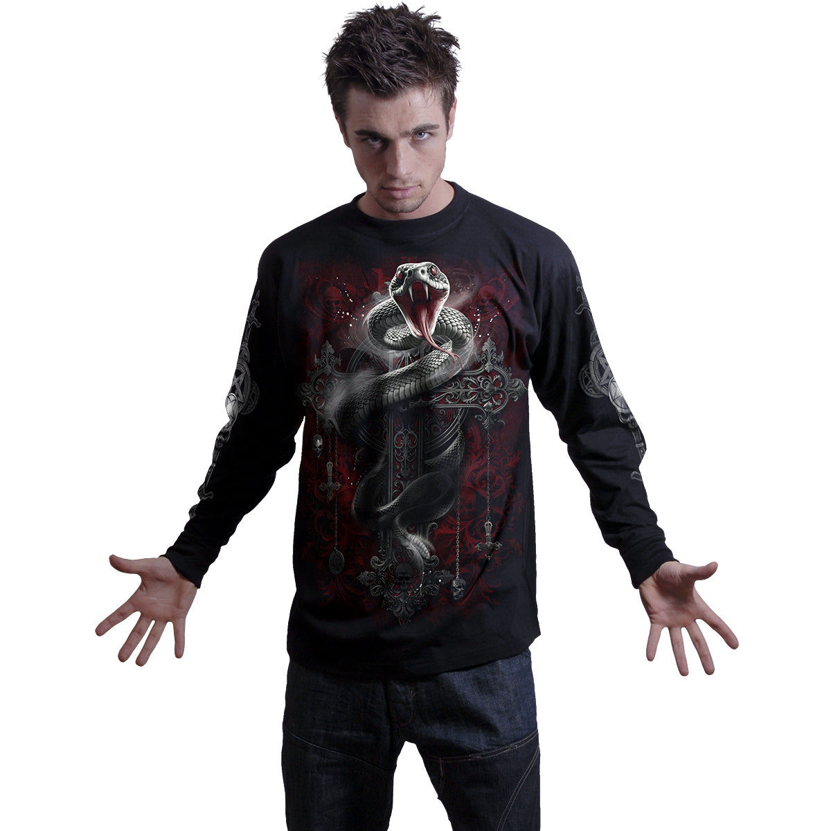 Langærmet T-shirt Spiral Gothic Serpent