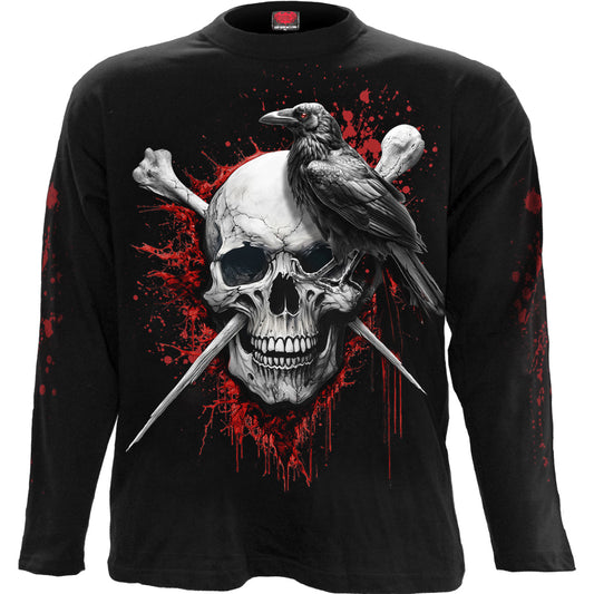 Langærmet T-shirt Spiral Death Raven