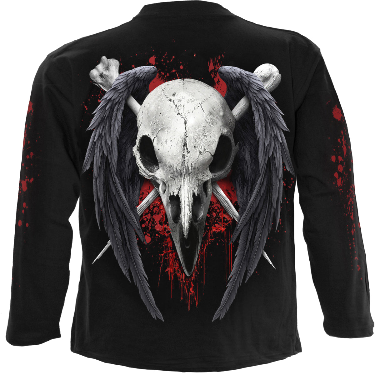 Langærmet T-shirt Spiral Death Raven