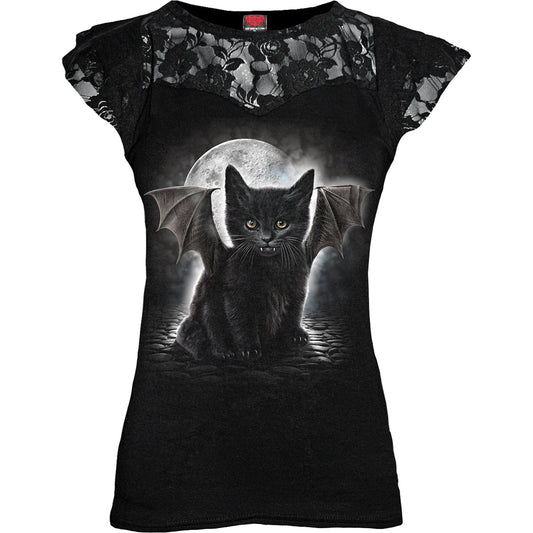 Tops - Short Sleeve Spiral Bat Cat