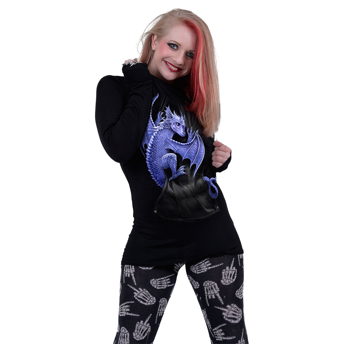 Langærmet T-shirt Spiral Pocket Dragon