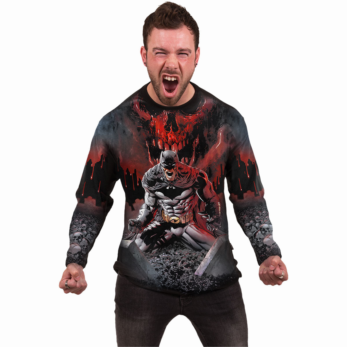 Langærmet T-shirt Spiral Batman