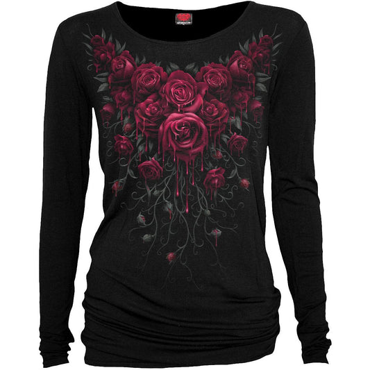 Langærmet T-shirt Spiral Blood Rose