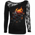 Load image into Gallery viewer, Langærmet T-shirt Spiral Flaming Rose