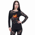 Load image into Gallery viewer, Langærmet T-shirt Spiral Flaming Rose