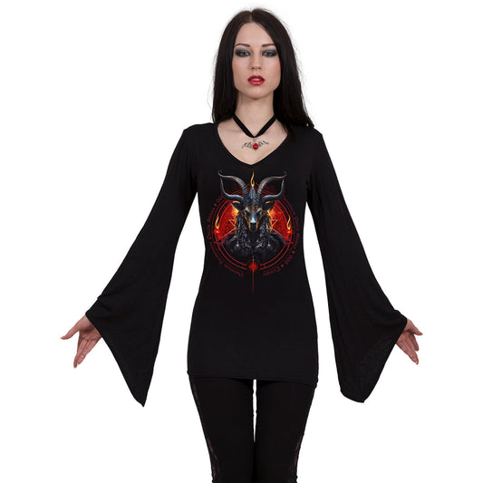 Langærmet T-shirt Spiral Baphomet