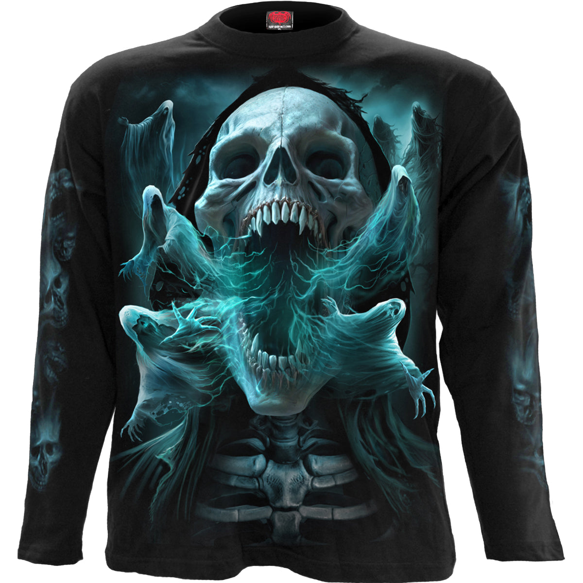 Langærmet T-shirt Spiral Ghost Skull