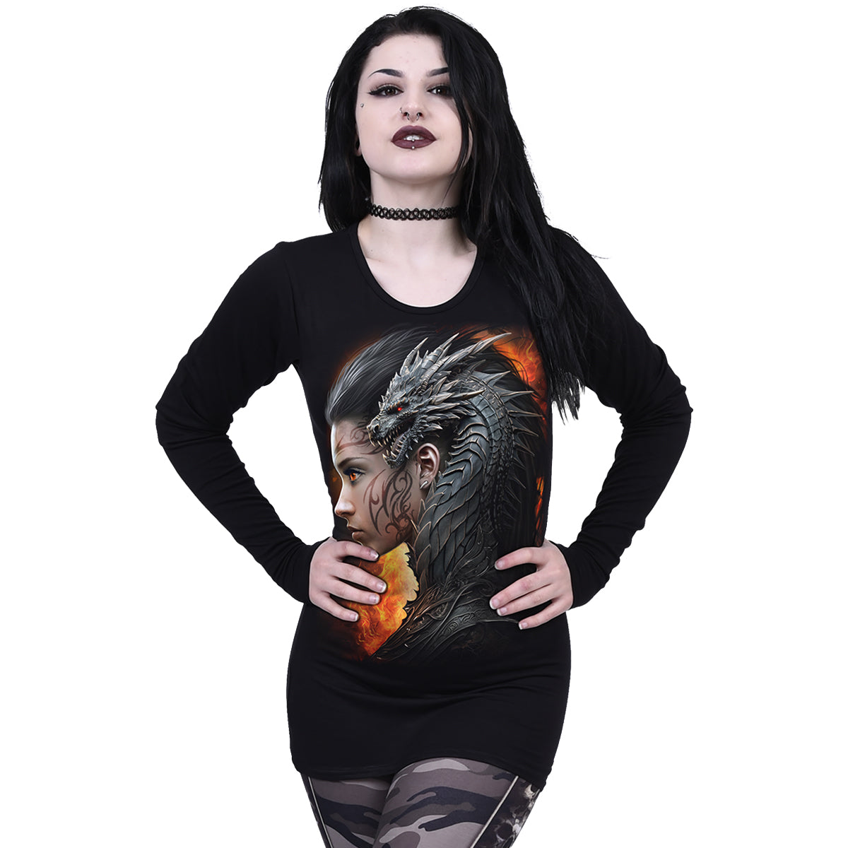 Langærmet T-shirt Spiral Draco Queen
