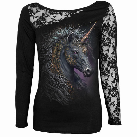 Langærmet T-shirt Spiral Celtic Unicorn