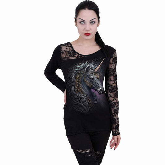 Langærmet T-shirt Spiral Celtic Unicorn