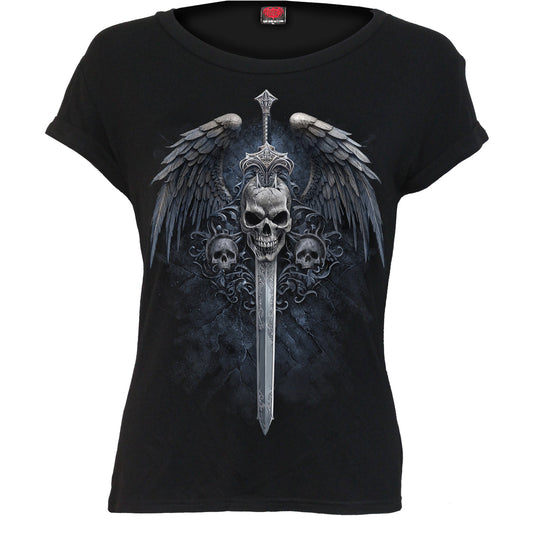 Tops - Short Sleeve Spiral Angel Sword