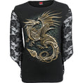 Indlæs billede i Gallery viewer, Langærmet T-shirt Spiral Celtic Dragon