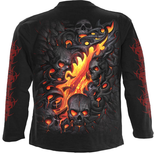Langærmet T-shirt Spiral Skull Lava