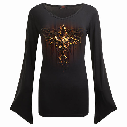 Langærmet T-shirt Spiral Dripping Gold