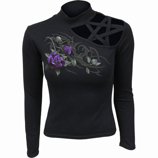 Langærmet T-shirt Spiral Tribal Rose