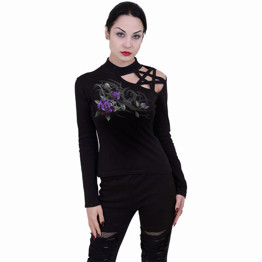 Langærmet T-shirt Spiral Tribal Rose