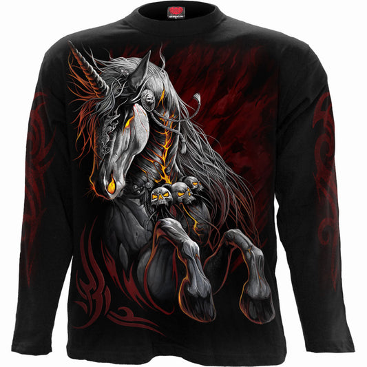 Langærmet T-shirt Spiral Infernal Unicorn