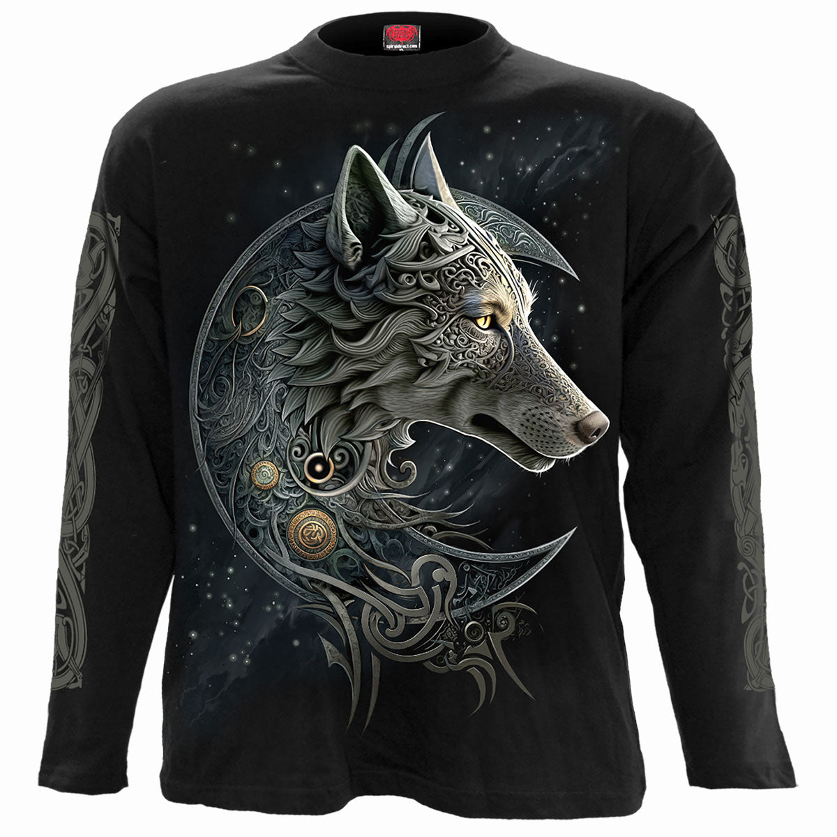 Langærmet T-shirt Spiral Celtic Wolf