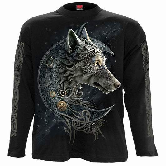 Langærmet T-shirt Spiral Celtic Wolf