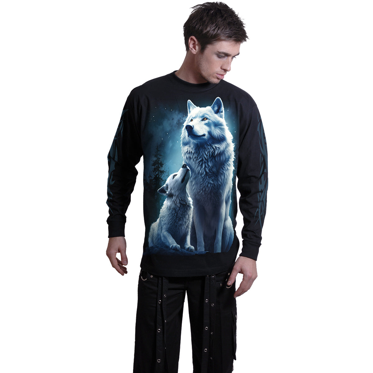 Langærmet T-shirt Spiral Wolf Guardian