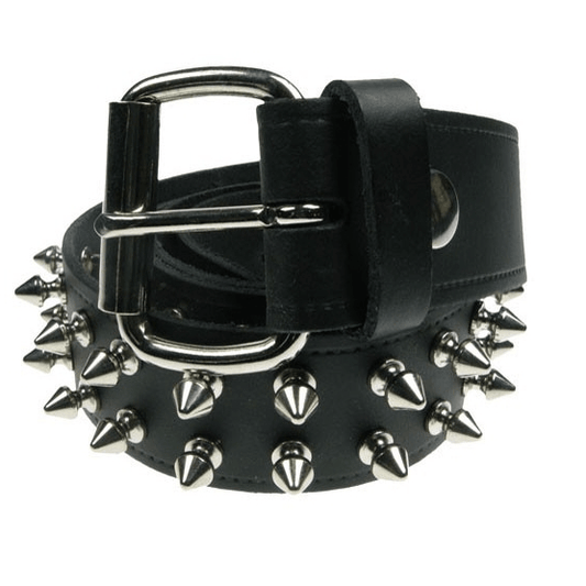 Nittebælte 3 Rækker Bullet Nitter Læder Sølv - Fatima.Dk