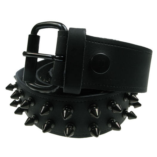 Nittebælte 3 Rækker Bullet Nitter Læder Sort - Fatima.Dk