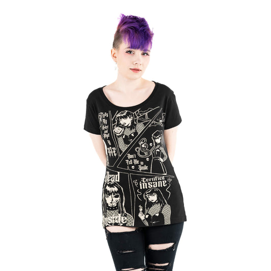 T-shirt Certified Insane - Fatima.Dk