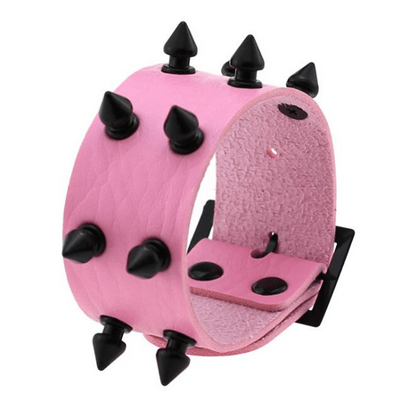 Armbånd 2 Række Pink Spikes - Fatima.Dk