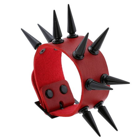 Armbånd 2 Række Rød Spikes Rage - Fatima.Dk