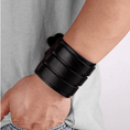Load image into Gallery viewer, Armbånd Fake læder Sort Triple - Fatima.Dk