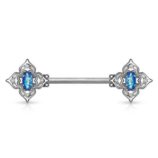 Brystpiercing Silver Clover - 316L Kirurgisk Stål - Fatima.Dk