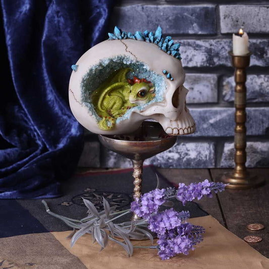 Figur Crystal Cave Kranie Drage Grøn (16.5cm) - Fatima.Dk