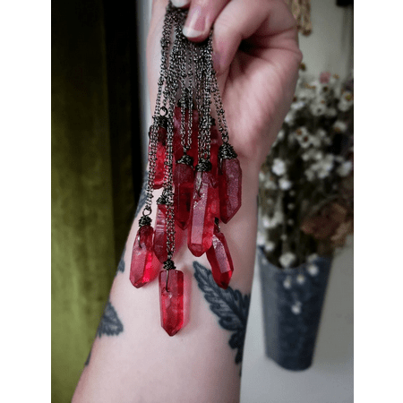 Halskæde Blood Crystal - Fatima.Dk