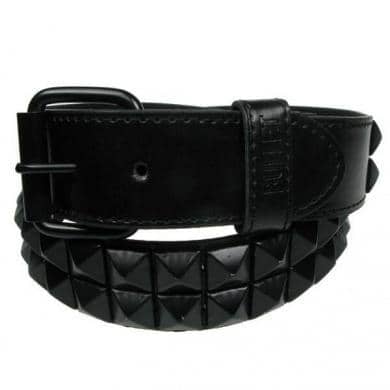 Nittebælte Kunstlæder 2 Række Sort - Fatima.Dk