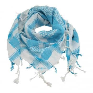 Partisaner Tørklæde Hvid/Lys Blå - Fatima.Dk