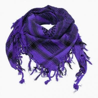 Partisaner Tørklæde Sort/Blå - Lilla - Fatima.Dk