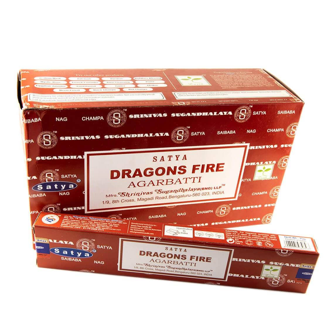 Røgelse Satya Dragons Fire (15g) - Fatima.Dk