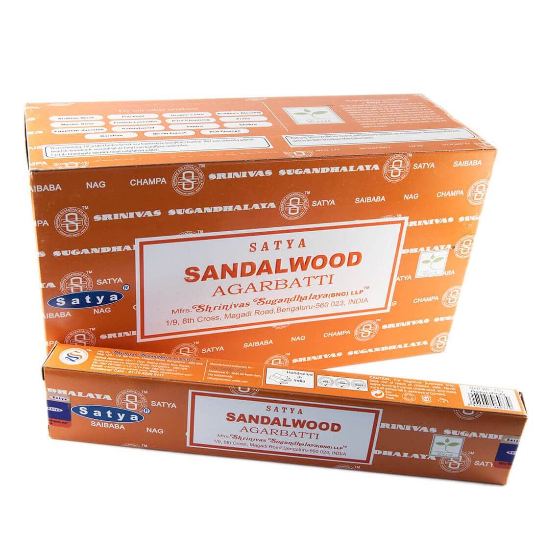 Røgelse Satya Sandalwood Sandeltræ (15g) - Fatima.Dk