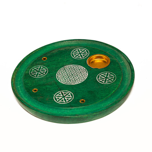 Røgelsesholder Mandala Grøn - Fatima.Dk