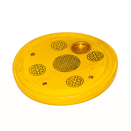 Røgelsesholder Mandala Gul - Fatima.Dk