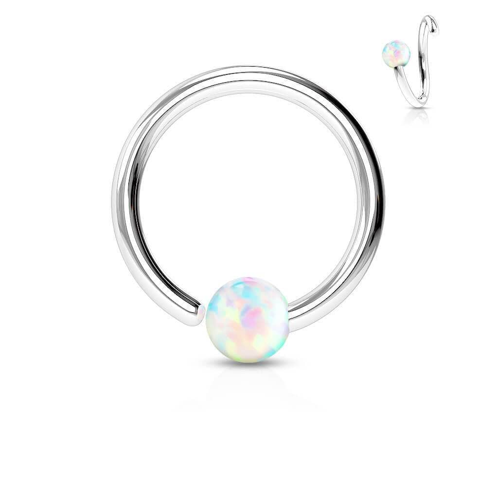 Twist Ring med Opal - 316L Kirurgisk Stål - Fatima.Dk