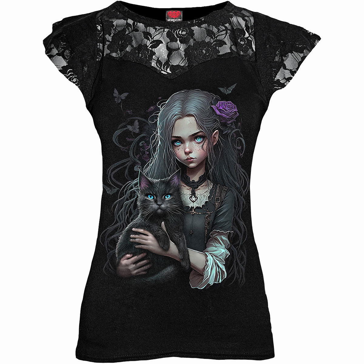 Tops - Short Sleeve Spiral Goth Familiar