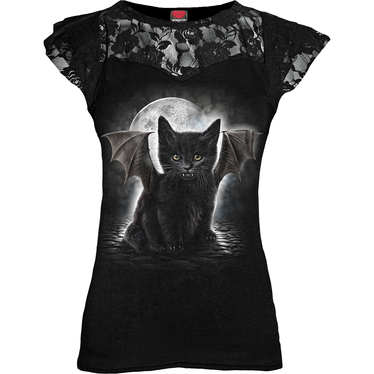 Tops - Short Sleeve Spiral Bat Cat