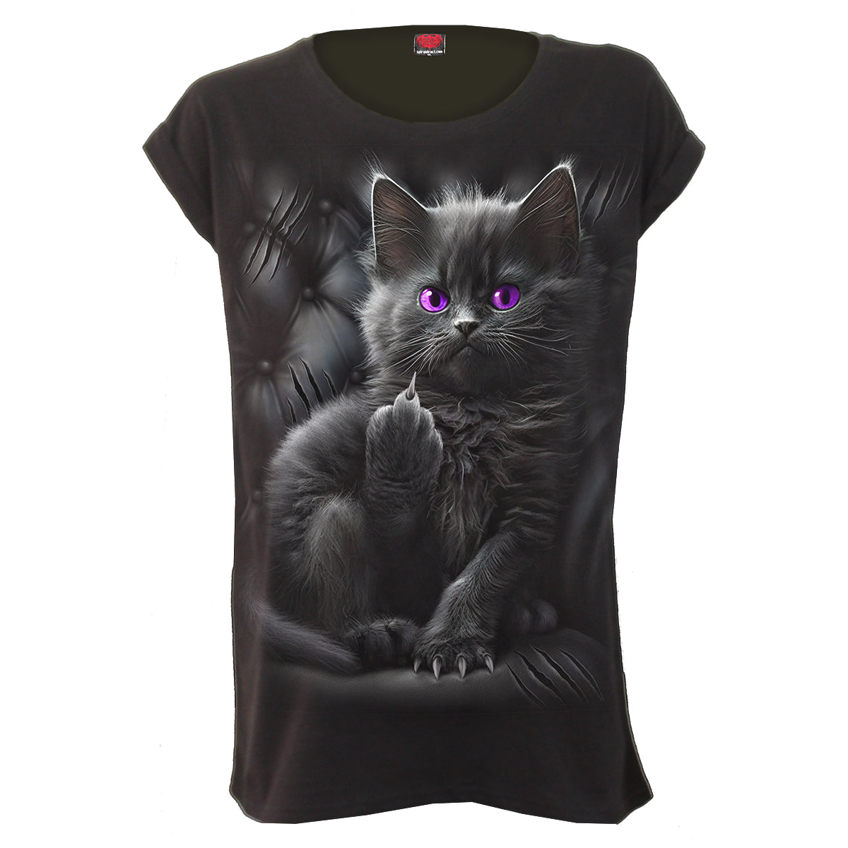 Tops - Short Sleeve Spiral Cattitude