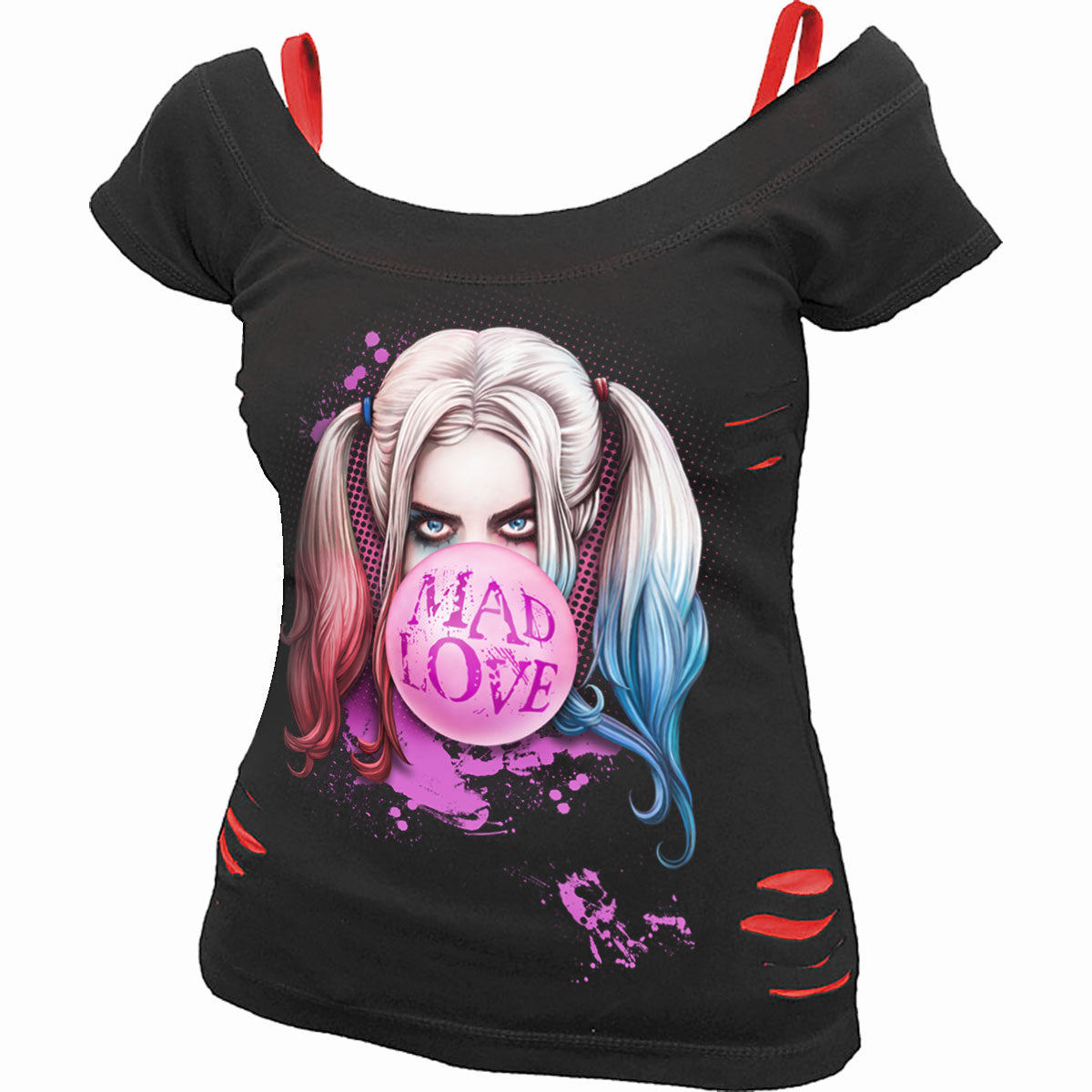 Tops - Short Sleeve Spiral Harley Quinn