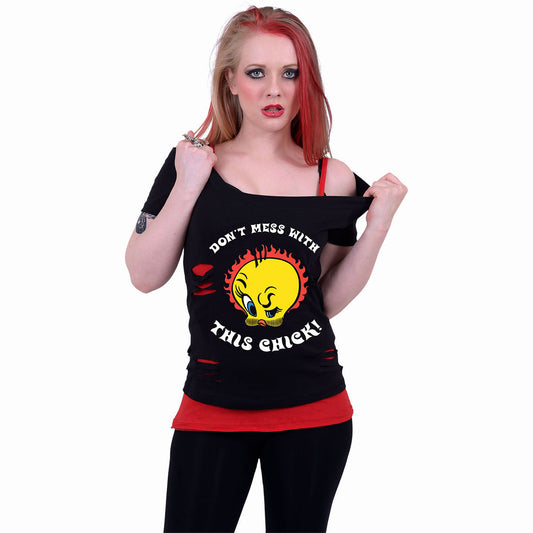 Tops - Short Sleeve Spiral Tweety