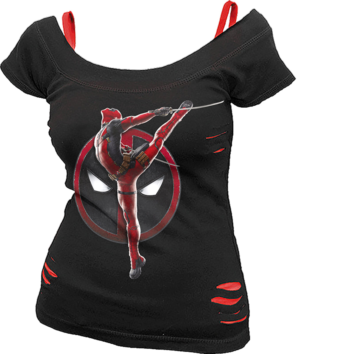 Tops - Short Sleeve Spiral Deadpool
