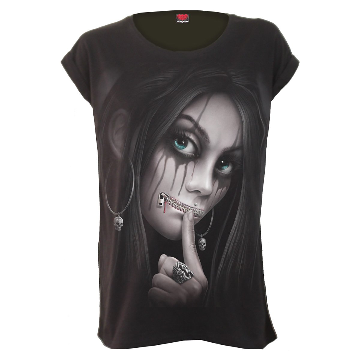 Tops - Short Sleeve Spiral Zipped