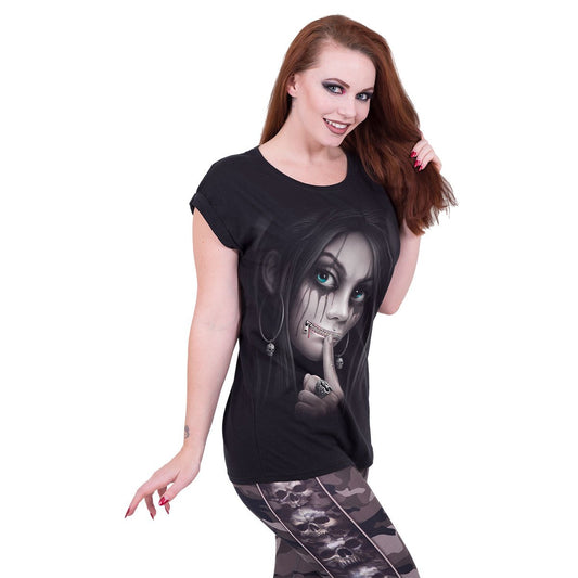 Tops - Short Sleeve Spiral Zipped
